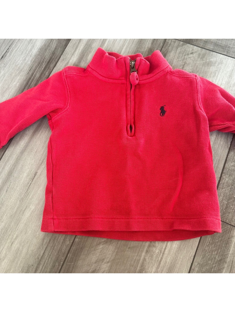 Polo Ralph Lauren Red Quarter Zip Pullover Preppy Classic Sz 12M